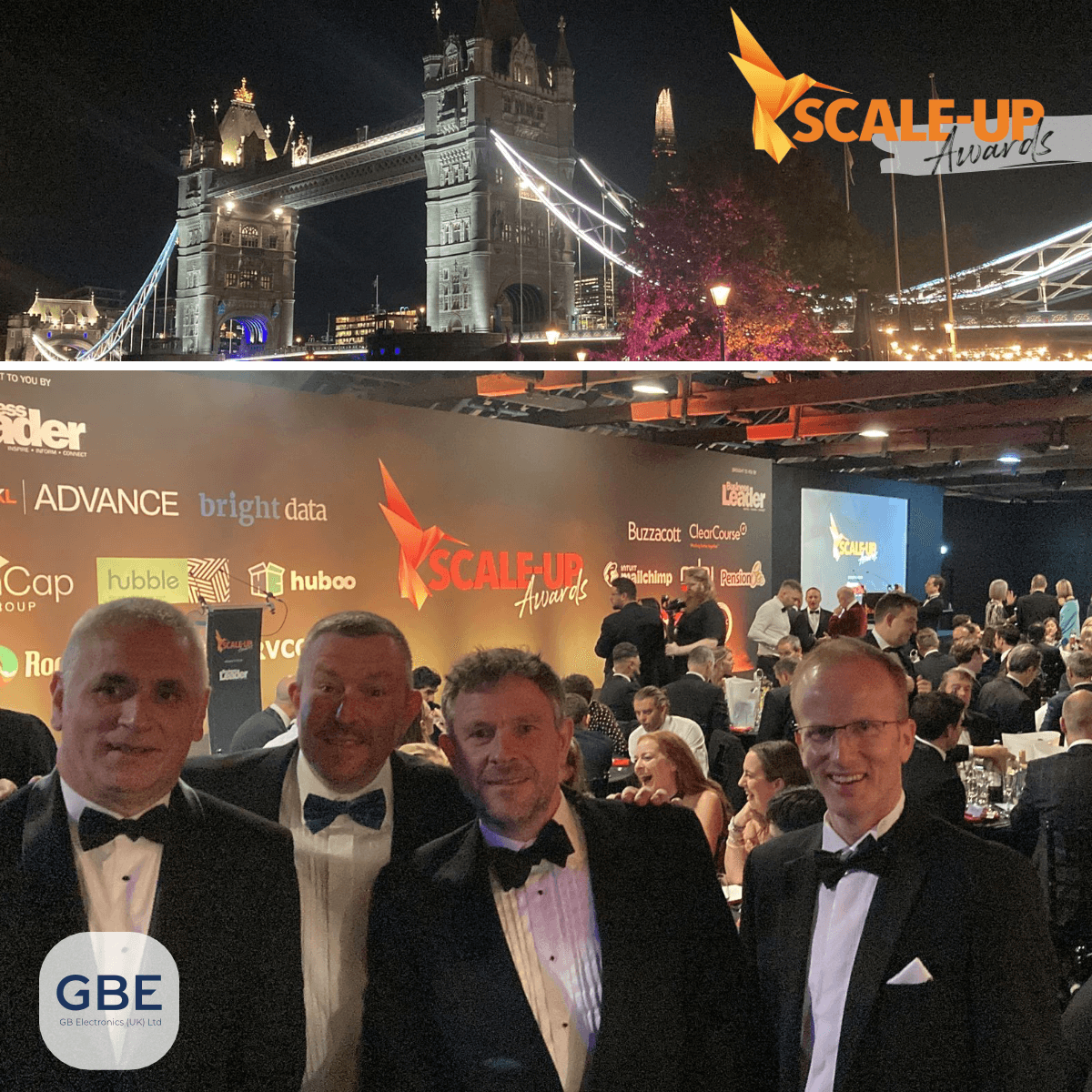 Senior management from GBE at the Scale-Up Awards 2022 in London.